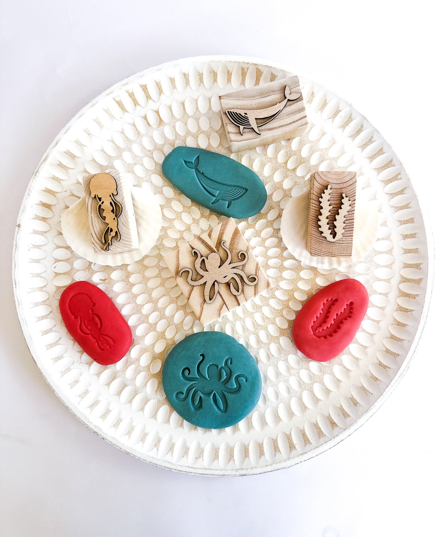 Ocean | Wooden Playdough Stamps | 4pcs