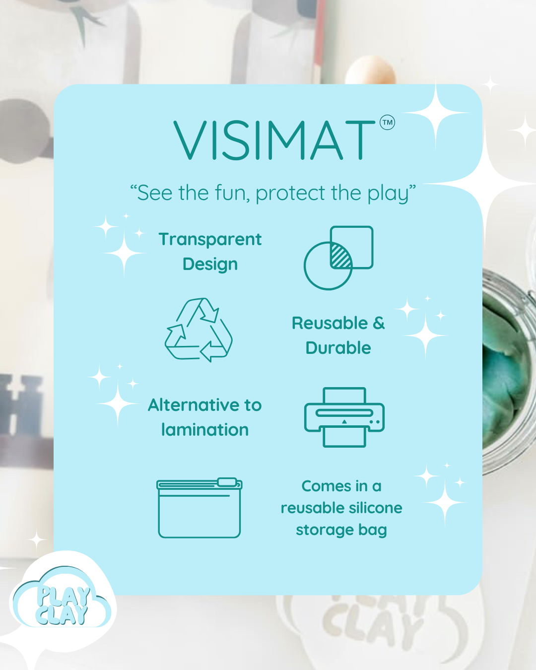 VISIMAT™️  Transparent | Silicone Playmat + Storage Bag